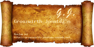 Groszwirth Jonatán névjegykártya